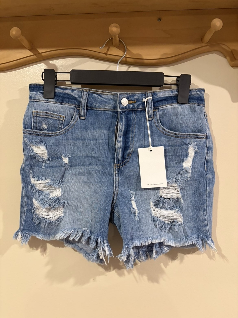 Cello Distressed Light Blue Denim Women’s Shorts